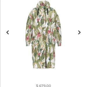 Woolrich keen longth coat flower and leaves print